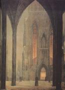Oehme, Ernst Ferdinand Cathedral in Winter (mk10) Germany oil painting artist